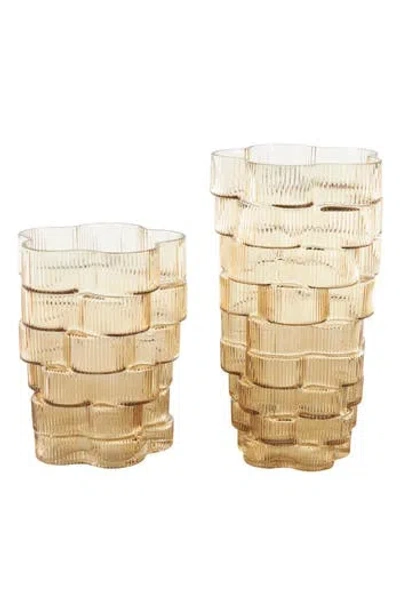 Ginger Birch Studio Set Of 2 Glass Vases In Brown