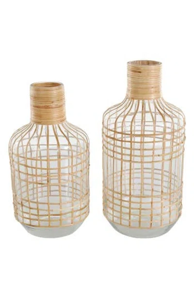 Ginger Birch Studio Set Of 2 Glass Vases In Clear