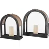 Ginger Birch Studio Set Of 2 Lantern Candleholders In Black