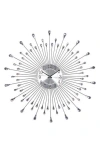 Ginger Birch Studio Sunray Wall Clock In Silver