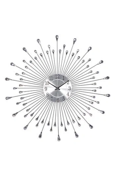 Ginger Birch Studio Sunray Wall Clock In Silver