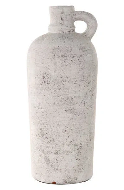 Ginger Birch Studio Tall Terracotta Vase In Cream