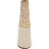 Ginger Birch Studio Two-tone Rattan Vase In Light Brown