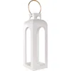 Ginger Birch Studio White Metal Candle Lantern In White