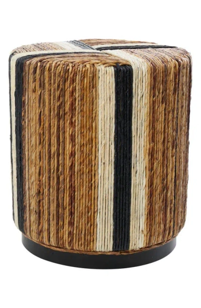 Ginger Birch Studio Woven Banana Leaf Accent Table In Brown