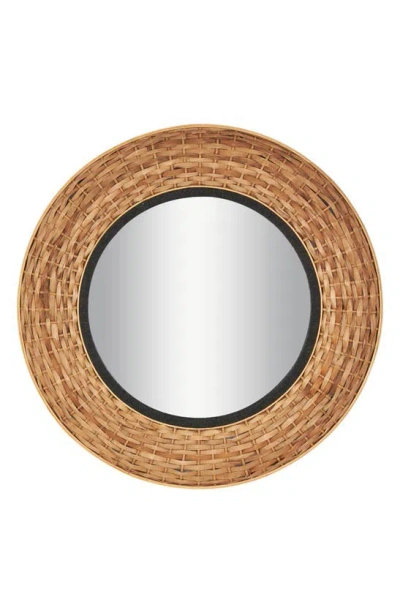 Ginger Birch Studio Woven Seagrass Wall Mirror In Brown