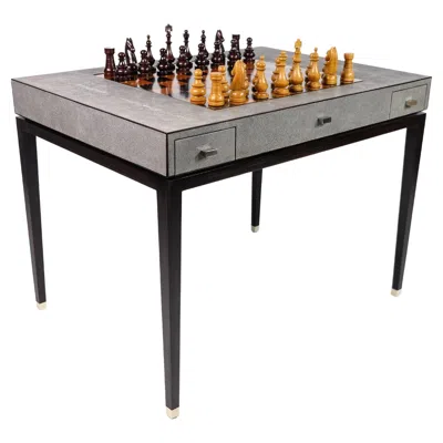 Pre-owned Ginger Brown Art Deco Game Table By , Shagreen & Wood, France