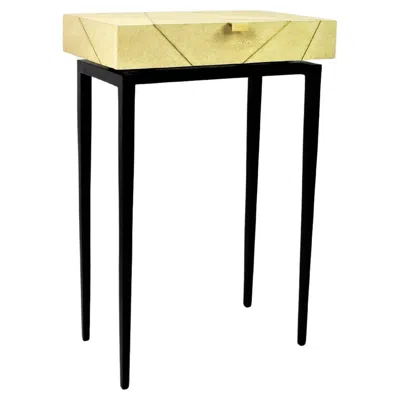 Pre-owned Ginger Brown Art Deco Radius Console Table By , Shagreen & Brass