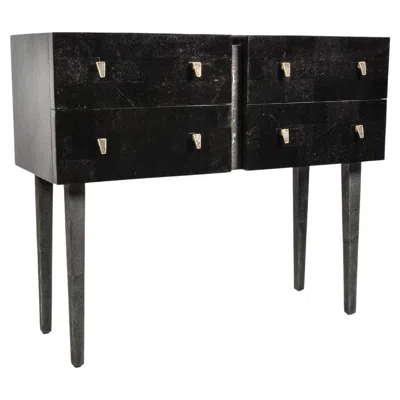 Pre-owned Ginger Brown Chest Of Drawers In Black Stone Marquetry By