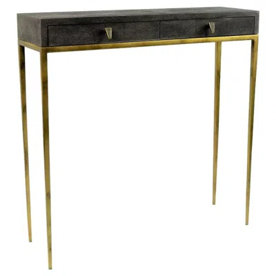 Pre-owned Ginger Brown Console Table Cs419 '2 Drawers' In Shagreen By