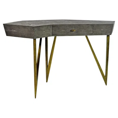 Pre-owned Ginger Brown Desk In Grey Shagreen By  In Gray