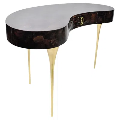 Pre-owned Ginger Brown Desk With A Bean Shape By  With A Brown Marquetry