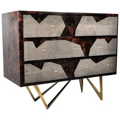 Pre-owned Ginger Brown Dresser Reef In Shagreen And Shell Marquetry By