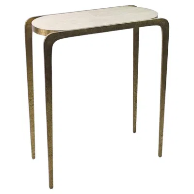 Pre-owned Ginger Brown Hammered Brass Console By
