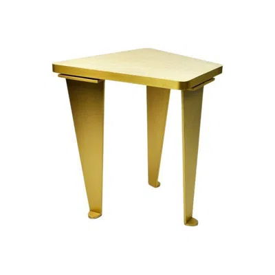 Pre-owned Ginger Brown Handmade Brass And Shagreen Side Table By , Art Deco Style