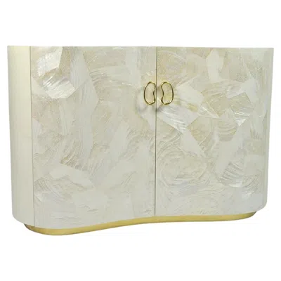 Pre-owned Ginger Brown Organic Bedside Table In Parchment And White Marquetry By