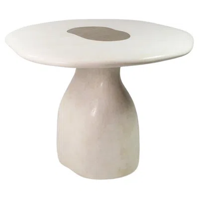 Pre-owned Ginger Brown Organic Center Table In White Rock Crystal And Textured Brass By