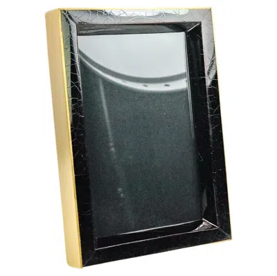 Pre-owned Ginger Brown Photo Frame Made Of Black Marquetry And Brass By
