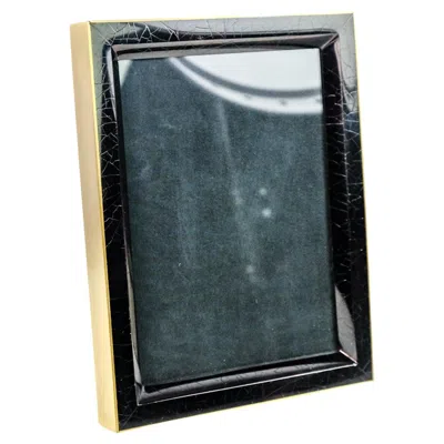 Pre-owned Ginger Brown Photo Frame Made Of Black Marquetry And Brass By
