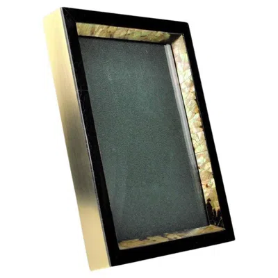 Pre-owned Ginger Brown Photo Frame Made Of Marquetry And Brass By