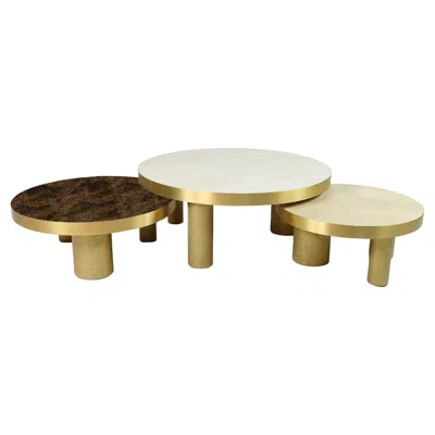 Pre-owned Ginger Brown Set Of 3 Round Coffee Tables By , Modern Design, France