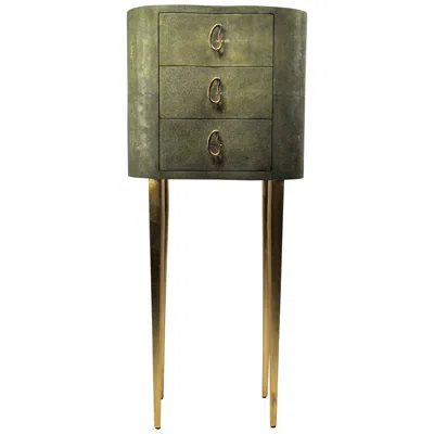 Pre-owned Ginger Brown Shagreen Cabinet Stelar With An Organic Shape By