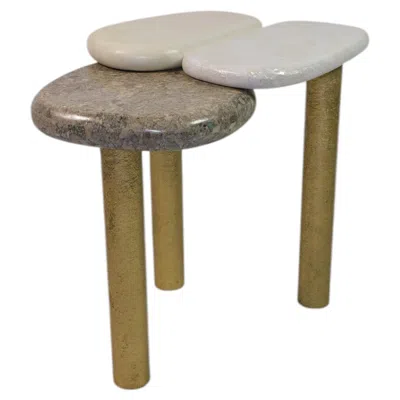 Pre-owned Ginger Brown Side Table In Multi Cream Marquetries By  In White