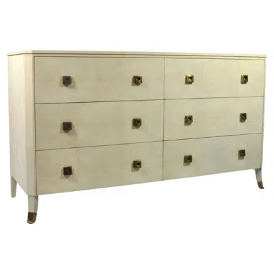 Pre-owned Ginger Brown Six Drawers Art Deco Dresser In Original Shagreen By