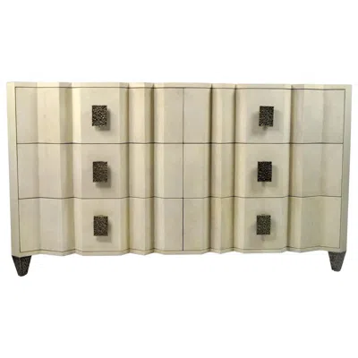 Pre-owned Ginger Brown Six Drawers Shagreen Dresser Accordeon By