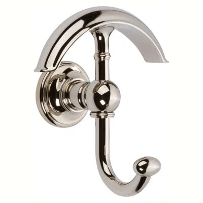 Ginger Columnar Double Robe Hook In Polished Nickel
