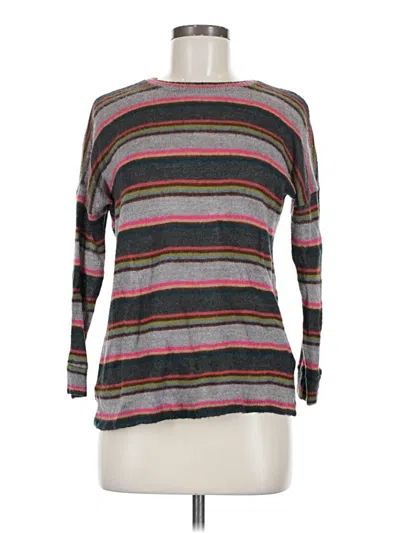 Pre-owned Ginger G Long Sleeve Top Gray Boatneck Tops