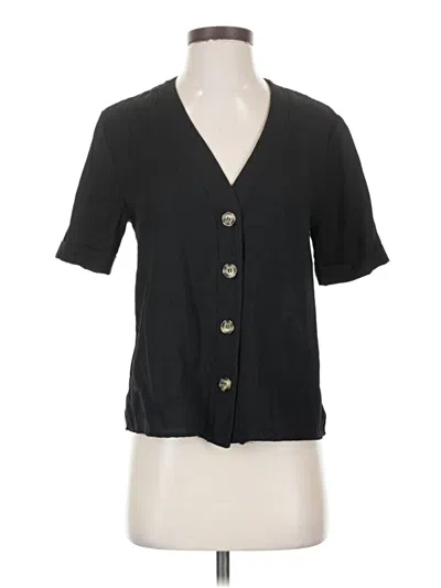 Pre-owned Ginger G Short Sleeve Blouse In Black