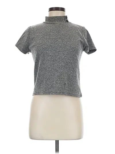 Pre-owned Ginger G Short Sleeve Turtleneck In Gray