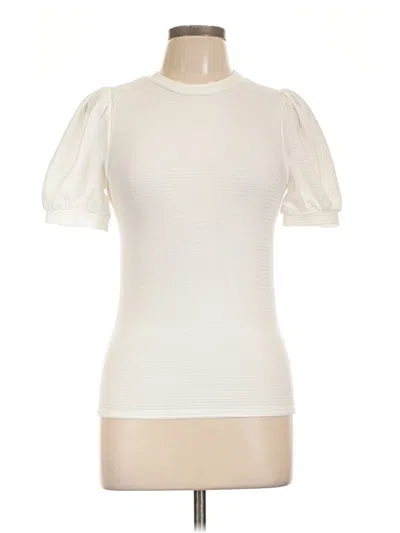 Pre-owned Ginger G Short Sleeve Turtleneck In Ivory