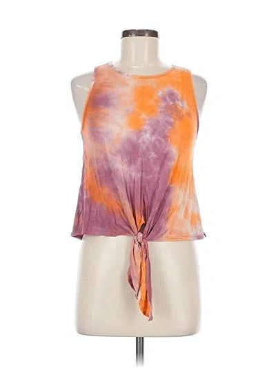 Pre-owned Ginger G Sleeveless Top Orange Tie-dye Pattern Halter Neckline Tops