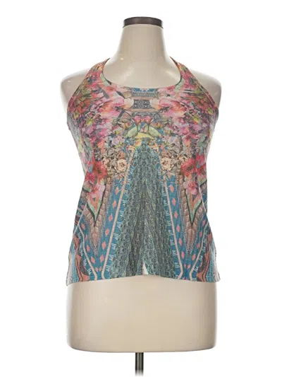 Pre-owned Ginger G Tank Top Blue Halter Neckline Tops