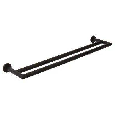 Ginger Kubic Double 24" Towel Bar In Matte Black
