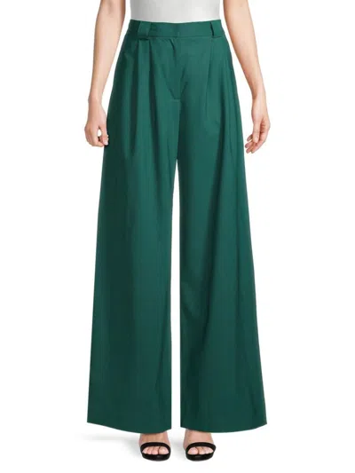 Ginger & Smart Women's Simpatico Wide-leg Wool Pants In Emerald