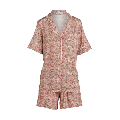 Gingerlilly Sleepwear Women's Brown Tori Coffee Zig Zag Modal Pyjama