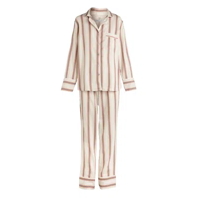 Gingerlilly Sleepwear Women's Neutrals Iliana Stripe Cotton Pyjama