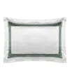 Gingerlily Silk Ebury King Oxford Pillowcase In White/green