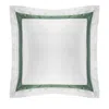 Gingerlily Silk Ebury Square Oxford Pillowcase In White/green