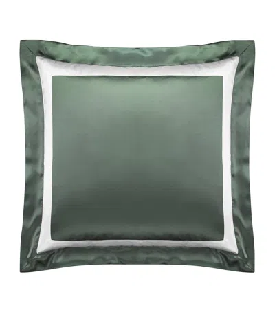 Gingerlily Silk Ashdown Square Oxford Pillowcase In Green