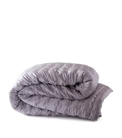 Gingerlily Silk Double Windsor Bedspread In Silver