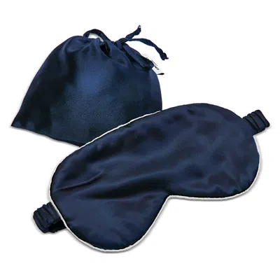 Gingerlily Silk Eye Mask With Pouch In Blue
