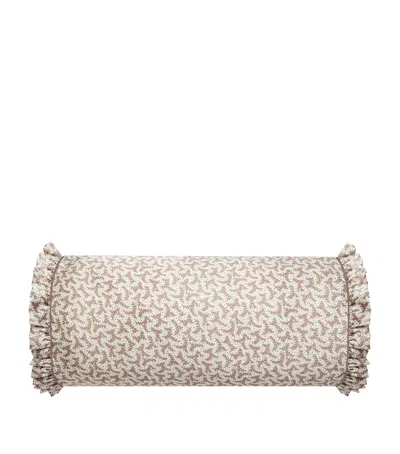 Gingerlily Silk Frilled Fern Bolster Cushion