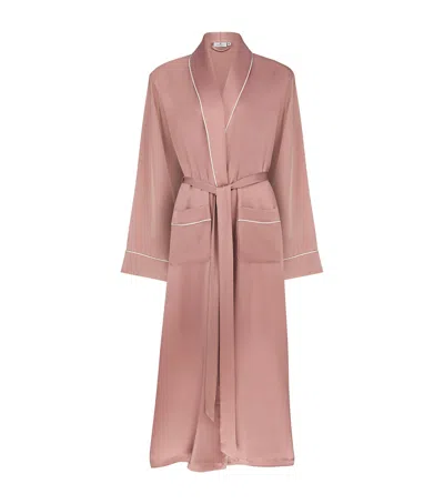 Gingerlily Small Mulberry Silk Dressing Gown In Pink