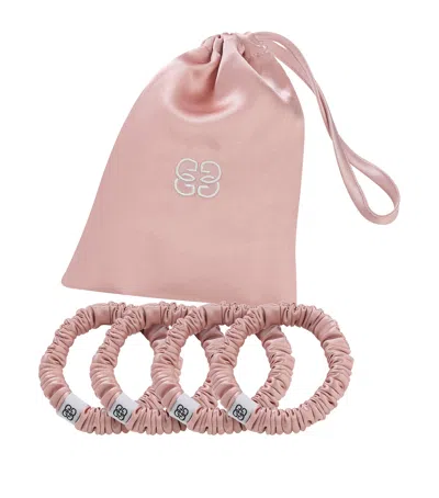 Gingerlily Silk Scrunchies In Pink