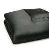 Gingerlily Silk Solid Duvet Cover, Queen In Charcoal