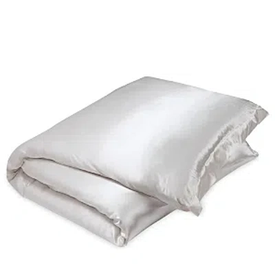 Gingerlily Silk Solid Duvet Cover, Queen In White